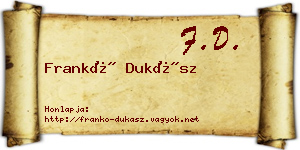 Frankó Dukász névjegykártya